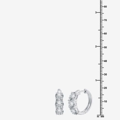 (H-I / Si2-I1) 5 CT. T.W. Lab Grown White Diamond 14K White Gold 18.9mm Hoop Earrings