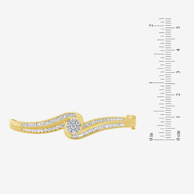 Diamond Blossom (G / Si2) 2 CT. T.W. Lab Grown White Diamond 10K Gold Round Bangle Bracelet