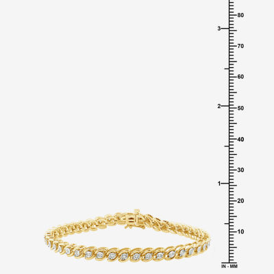 1/ CT. T.W. Lab Grown White Diamond 14K Gold Over Silver Sterling Silver Inch Tennis Bracelet