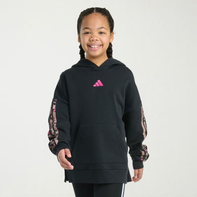 adidas Big Kid Girls Long Sleeve Embroidered Fleece Active Hoodie