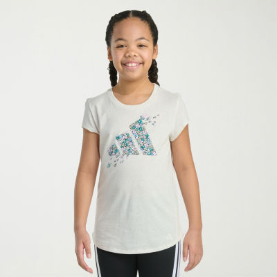 adidas Big Kid Girls Crew Neck Short Sleeve Regular Fit Graphic T-Shirt