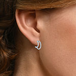 Diamond Addiction 1/6 CT. T.W. Genuine White Diamond Sterling Silver Hoop Earrings