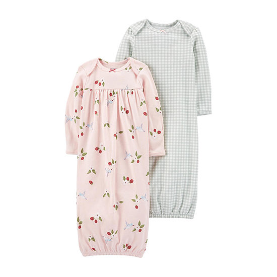 Carter's Baby Girls Crew Neck Long Sleeve 2-pc. Nightgown