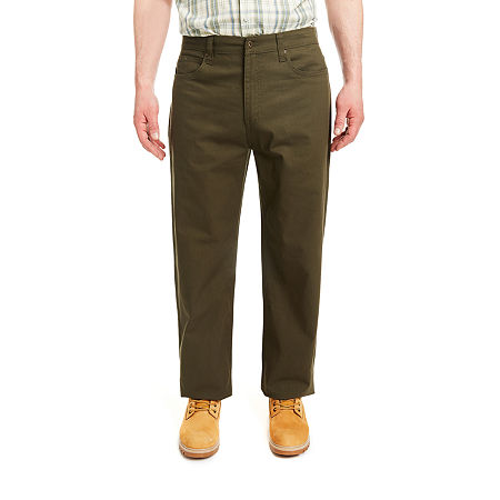 Smiths Workwear 5 Pocket Mens Relaxed Fit Flat Front Pant, 40 30, Green