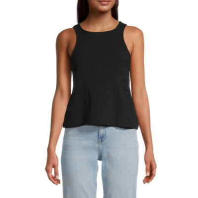 a.n.a Womens Round Neck Sleeveless Tank Top - JCPenney