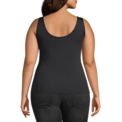 Worthington Plus Womens Ultra Smoothing V-Neck Tank