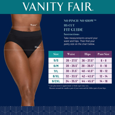 Vanity Fair Womens No Pinch No Show Seamless Hi-cut, 3-pack 13417