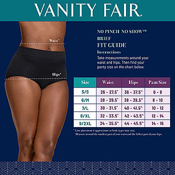 Vanity Fair Women's No Pinch, No Show Seamless Brief Panty 13218