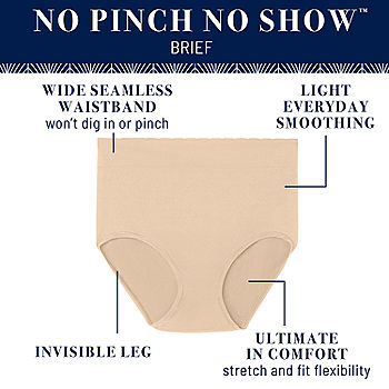 Hanes No-Show Women's Smoothing Brief Underwear, 2-Pack Light
