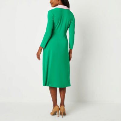 Green 3 4 Sleeve Dress