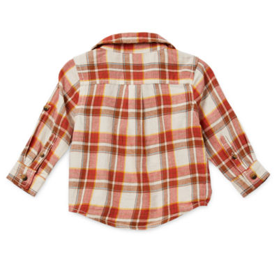 Okie Dokie Baby Boys Long Sleeve Button-Down Shirt