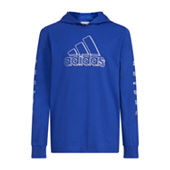 adidas long sleeve hooded shirts & tops