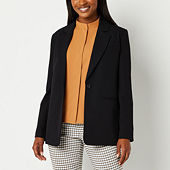 Worthington Womens Regular Fit Blazer, Color: Bold Burgundy - JCPenney