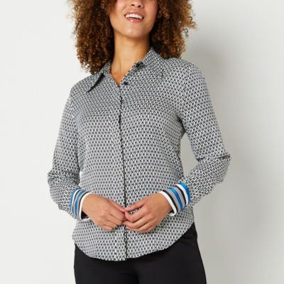 Worthington Womens Long Sleeve Regular Fit Button-Down Shirt