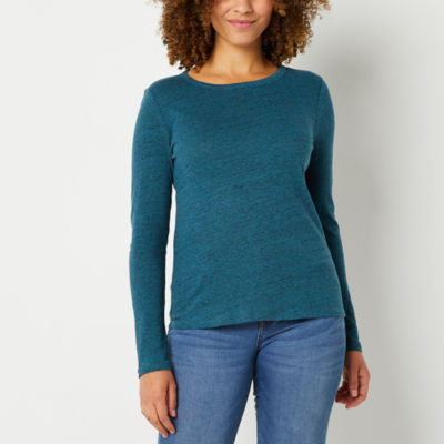 a.n.a Womens Crew Neck Long Sleeve T-Shirt