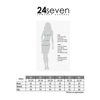 24seven Comfort Apparel Womens Mid Rise Slim Pant-Plus