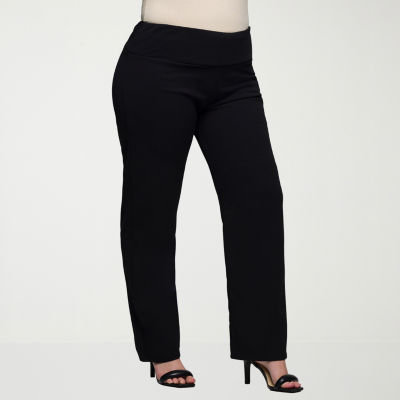 24seven Comfort Apparel Womens Mid Rise Slim Pant-Plus