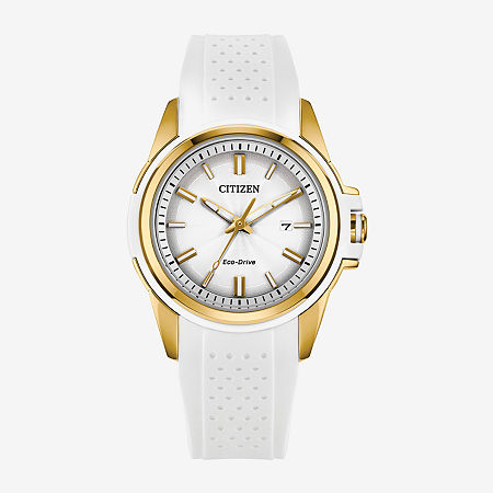 Citizen Sport Casual Womens White Strap Watch Fe1262-03a
