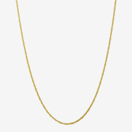 Womens 10K Gold 18 Inch Rope Chain Necklace, One Size, Yellow