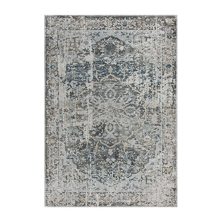 Rizzy Home Zaid Rectangular Rugs & Floor Coverings Indoor Medallion Accent Rugs, One Size, Blue