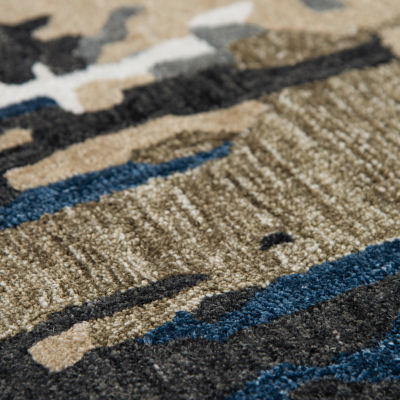 Rizzy Home Zander Abstract Hand Tufted Indoor Outdoor Rectangular Area Rug