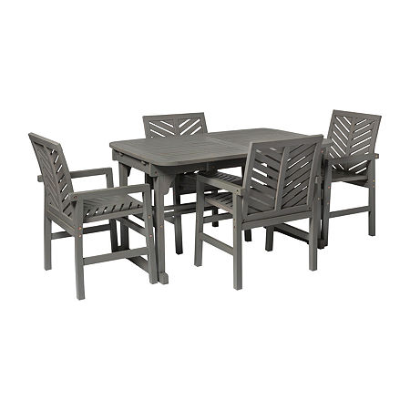 Vincent Collection 5-Piece Patio Dining Set, One Size, Gray