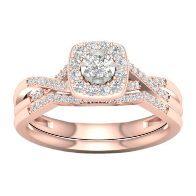 3/8 CT. T.W. Diamond 10K Rose Gold Engagement Ring, Color Rose Gold