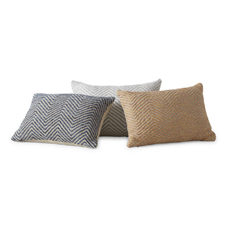 Image of Linden Street Chevron Space Dye Lumbar Pillow, One Size, Gray
