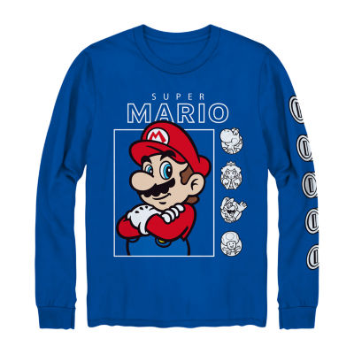 Little & Big Boys Crew Neck Super Mario Long Sleeve Graphic T-Shirt