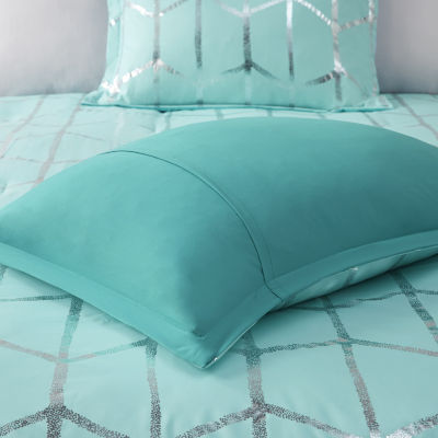 Intelligent Design Khloe Metallic Printed Comforter Set with decorative pillows