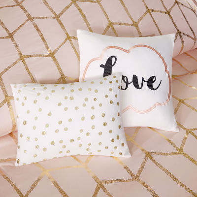 Intelligent Design Khloe Metallic Printed Duvet Cover Set with decorative pillows
