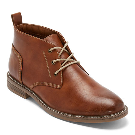 St. John's Bay Mens Acton Flat Heel Chukka Boots, 7 Medium, Brown