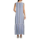 Liz Claiborne Sleeveless Striped Maxi Dress