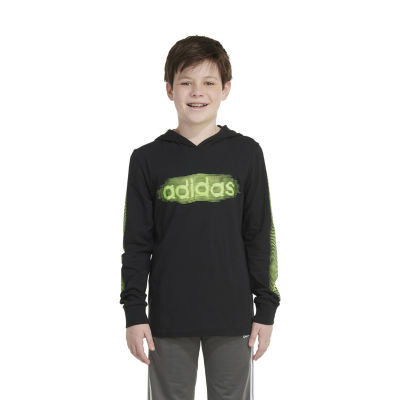 adidas Big Boys Hooded Long Sleeve T-Shirt