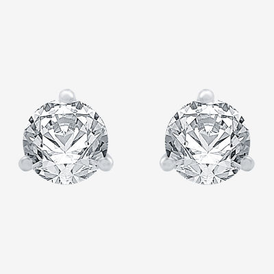 Ever Star (E-F / Si1-Si2) 1 1/2 CT. T.W. Lab Grown White Diamond 14K Gold 6.5mm Round Stud Earrings