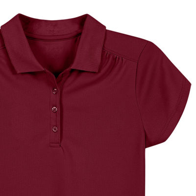 IZOD Little & Big Girls Wrinkle Resistant Moisture Wicking Performance Mesh Short Sleeve Polo Shirt