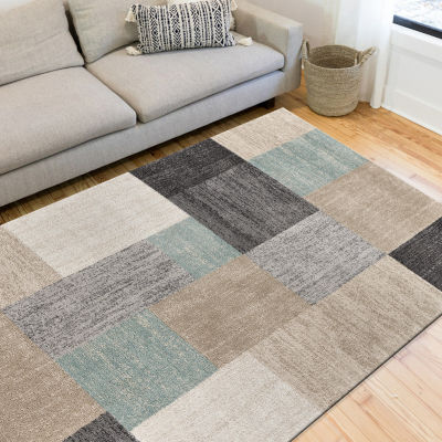 LR Home Devi Color Block Indoor Rectangular Area Rug