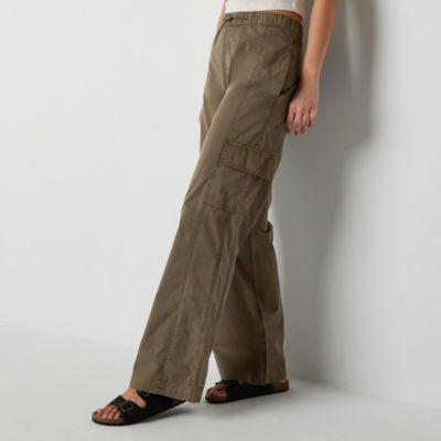 Arizona Womens Low Rise Wide Leg Cargo Pant-Juniors