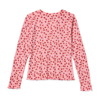 Thereabouts Little & Big Kid Girls Round Neck Long Sleeve T-Shirt