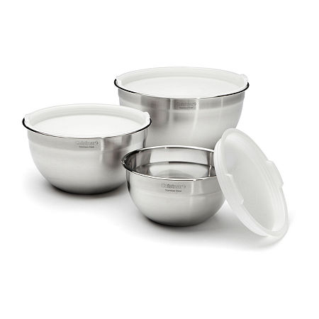 Cuisinart 3-pc. Stainless Steel Mixing Bowls With Lids Set, One Size, Gray