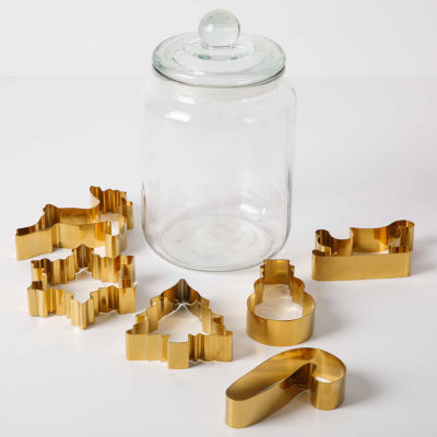 Martha Stewart Festive Bow 7-pc. Cookie Cutter Set with Glass Jar