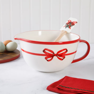 Martha Stewart Festive Bow Batter Bowl with Spatula