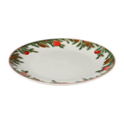 Martha Stewart Festive Bow 4-pc. Dishwasher Safe Ceramic Dinner Plate