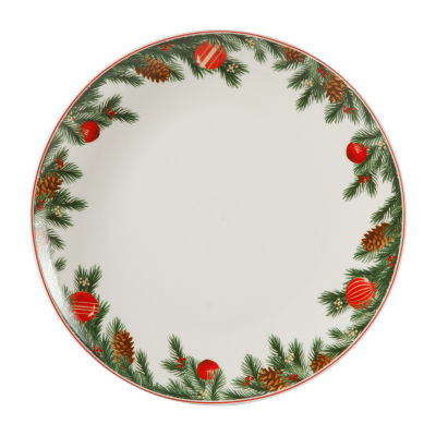 Martha Stewart Festive Bow 4-pc. Dishwasher Safe Ceramic Dinner Plate