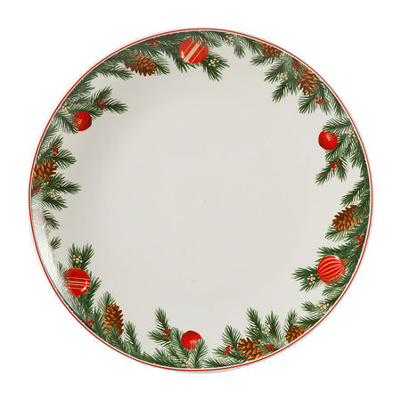 Martha Stewart Festive Bow 4-pc. Ceramic Dinner Plate, One Size, White