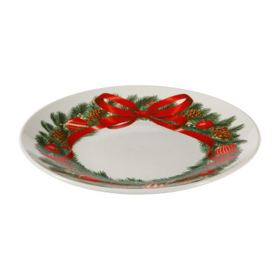 Martha Stewart Festive Bow 4-pc. Ceramic Dessert Plate