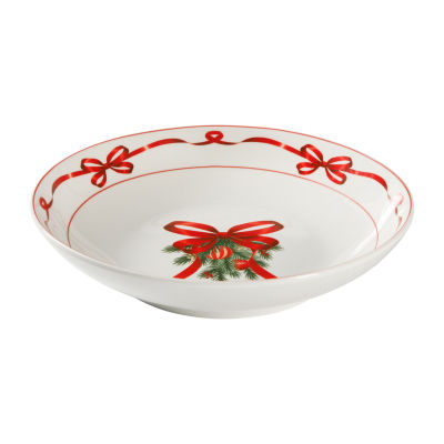 Martha Stewart Festive Bow 4-pc.Ceramic Pasta Bowl