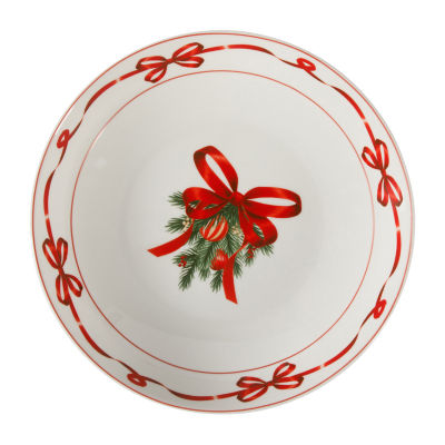 Martha Stewart Festive Bow 4-pc.Ceramic Pasta Bowl