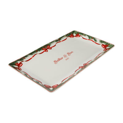 Martha Stewart Festive Bow Serving Platter Ceramic