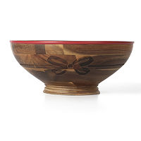 Martha Stewart Festive Bow Wood Serving Bowl, One Size, Brown